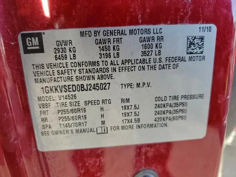 2011 GMC ACADIA SLT-2  