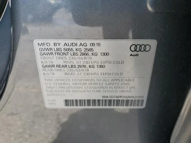 2016 AUDI Q5 PREMIUM PLUS S-LINE