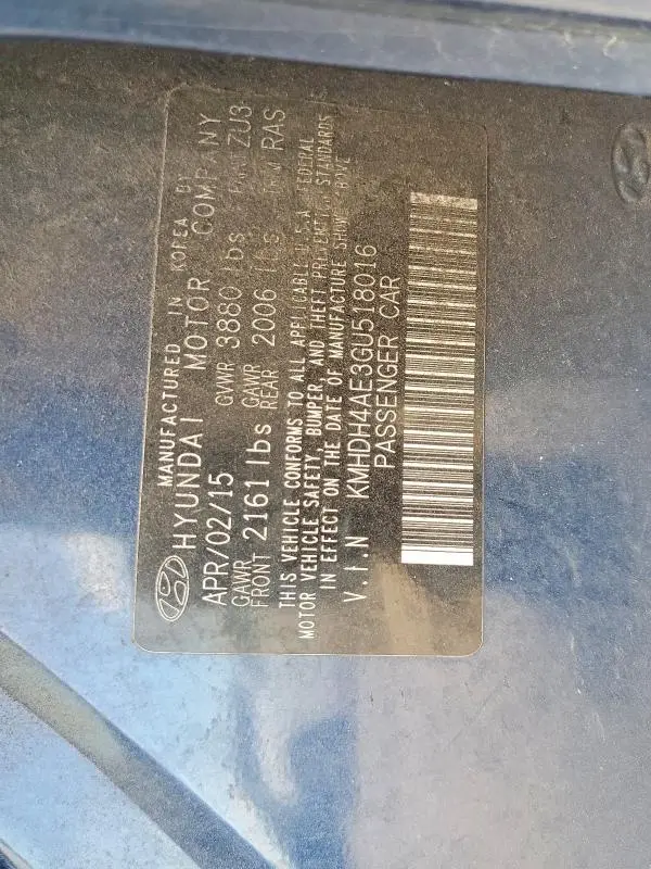 2016 HYUNDAI ELANTRA SE  