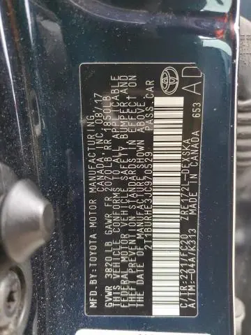 2018 TOYOTA COROLLA L  