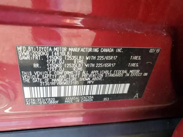 2019 TOYOTA RAV4 LE  