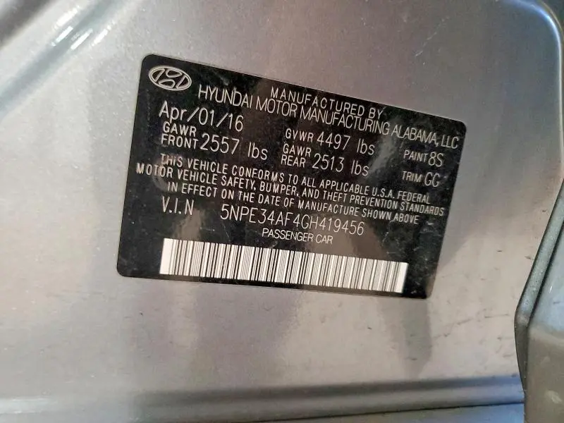 2016 HYUNDAI SONATA SPORT  