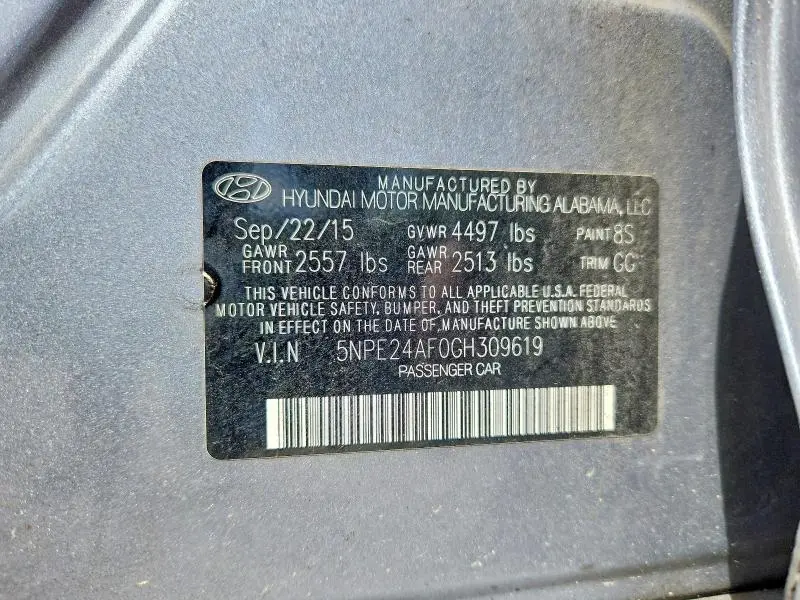 2016 HYUNDAI SONATA SE  