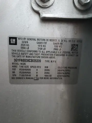 2012 CADILLAC SRX PERFORMANCE COLLECTION  