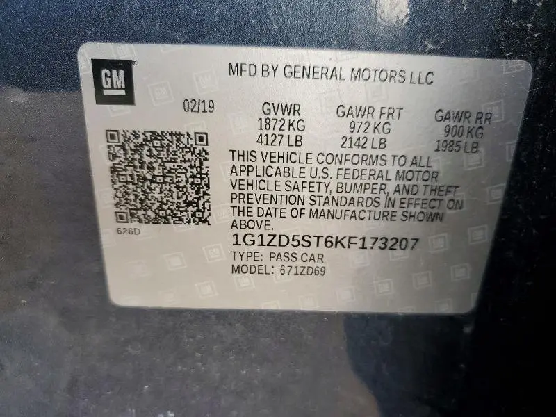 2019 CHEVROLET MALIBU LT  
