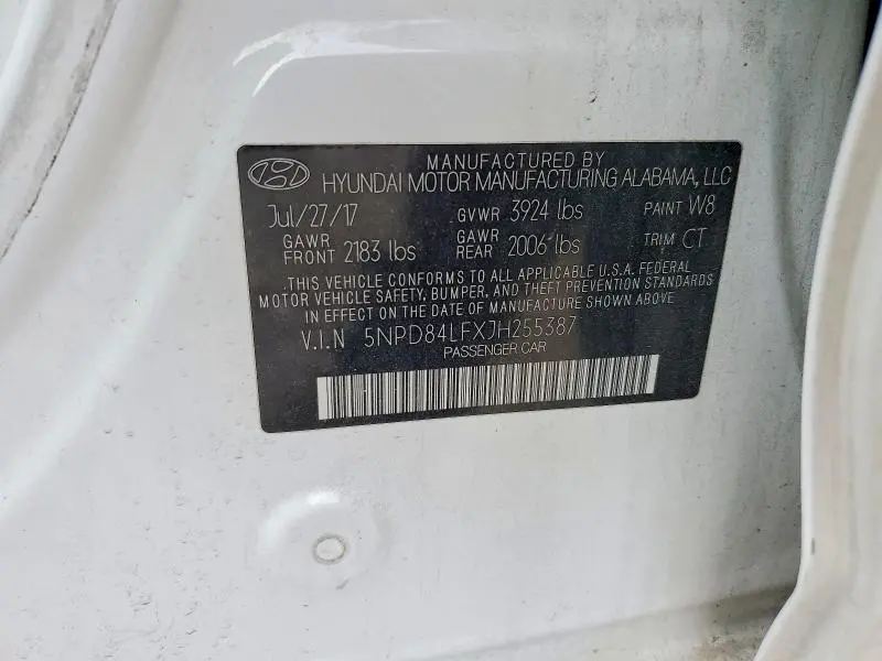 2018 HYUNDAI ELANTRA SEL  