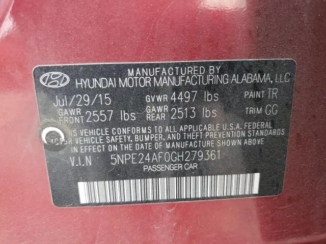 2016 HYUNDAI SONATA SE  