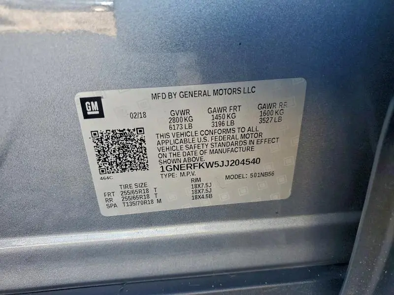 2018 CHEVROLET TRAVERSE LS  