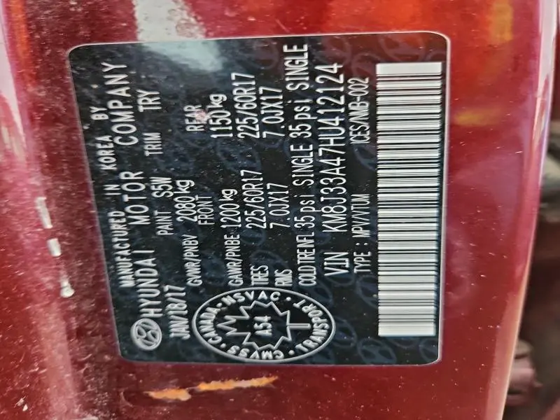 2017 HYUNDAI TUCSON LIMITED  