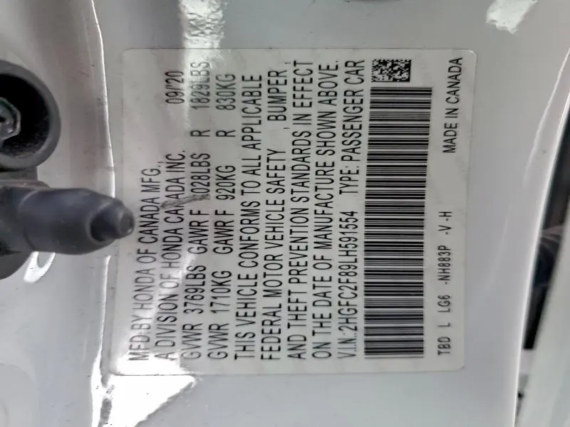 2020 HONDA CIVIC SPORT  