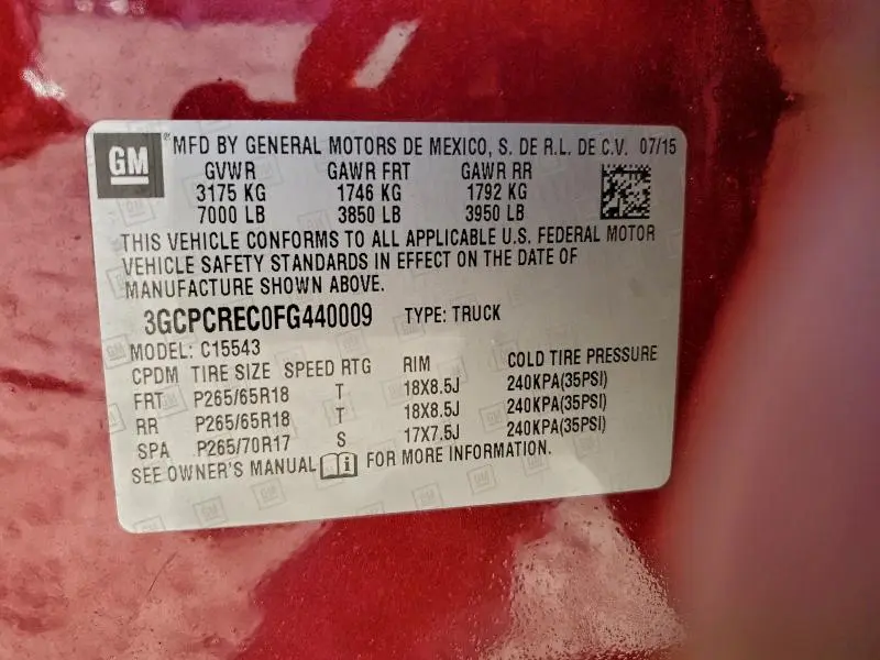 2015 CHEVROLET SILVERADO C1500 LT  