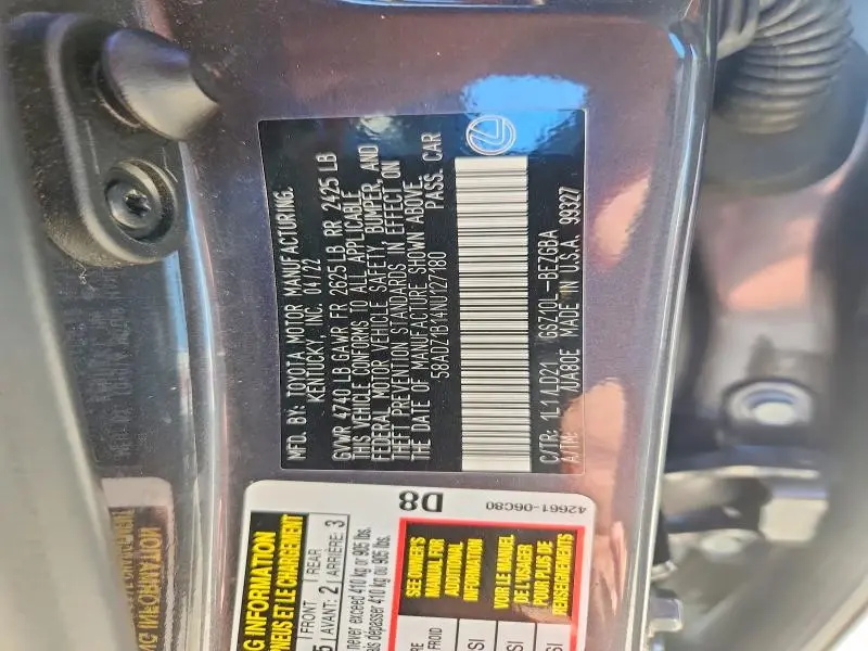 2022 LEXUS ES 350 BASE  