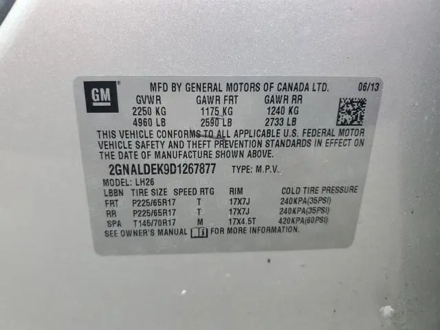 2013 CHEVROLET EQUINOX LT