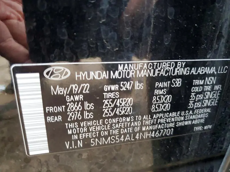 2022 HYUNDAI SANTA FE CALLIGRAPHY  