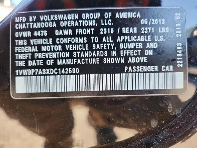 2013 VOLKSWAGEN PASSAT SE  