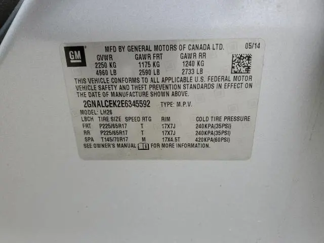 2014 CHEVROLET EQUINOX LT  