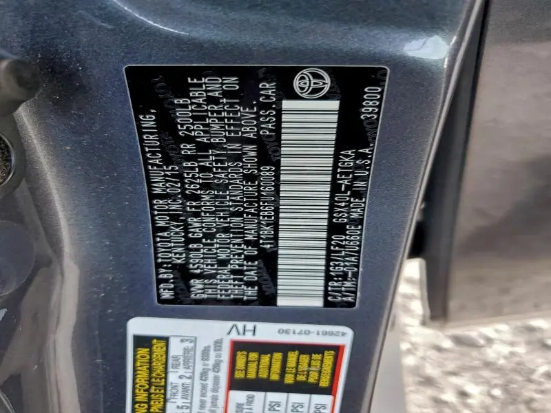 2015 TOYOTA AVALON XLE  