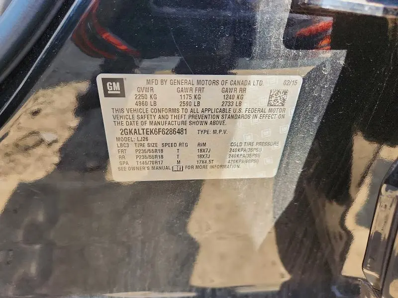 2015 GMC TERRAIN SLT  