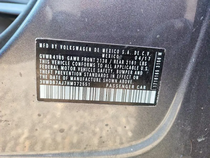 2017 VOLKSWAGEN JETTA SE  