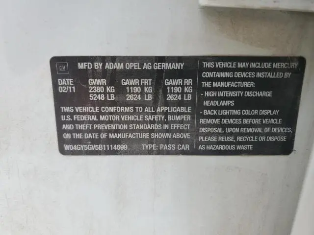 2011 BUICK REGAL CXL  