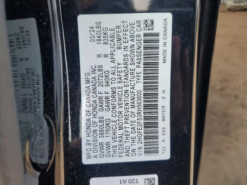2024 HONDA CIVIC SPORT  