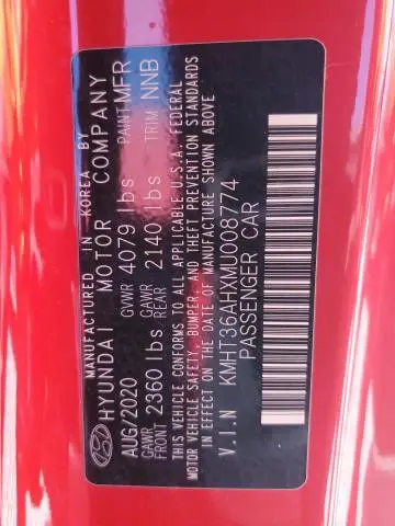 2021 HYUNDAI VELOSTER N   