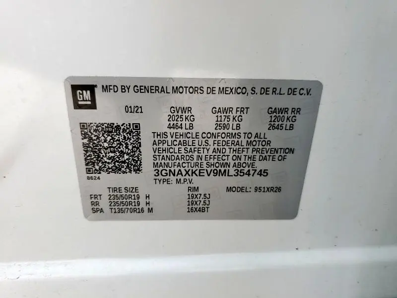 2021 CHEVROLET EQUINOX LT  