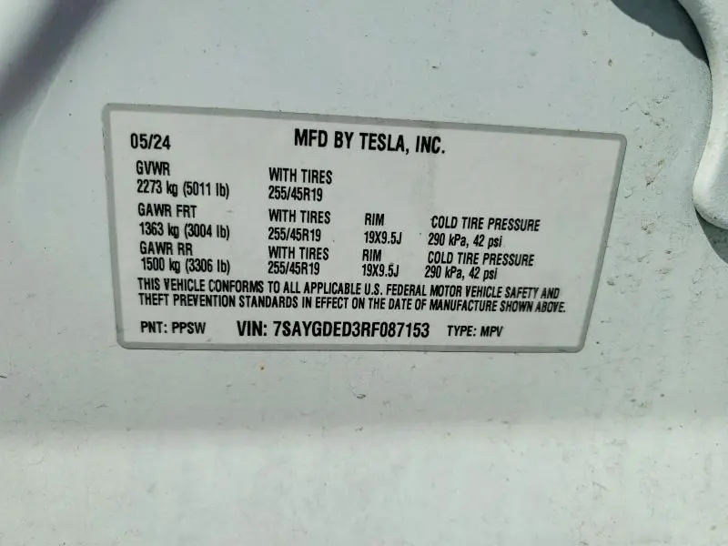 2024 TESLA MODEL Y   