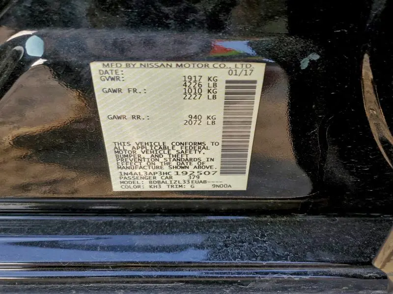 2017 NISSAN ALTIMA 2.5  