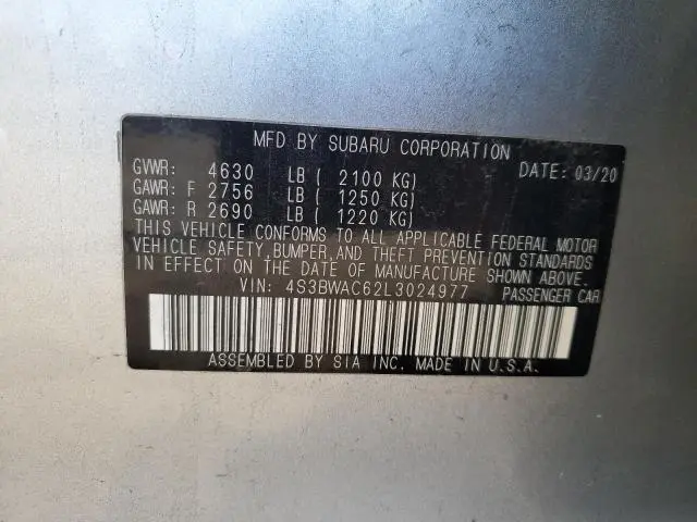 2020 SUBARU LEGACY PREMIUM  