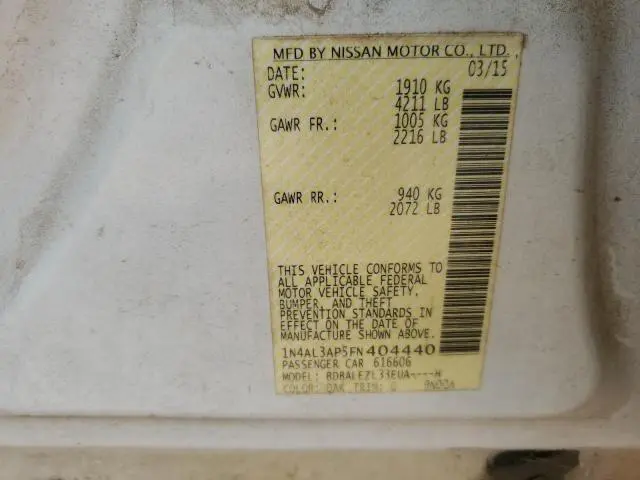 2015 NISSAN ALTIMA 2.5  