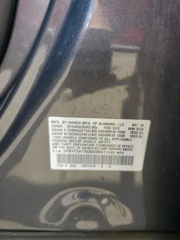 2016 HONDA PILOT EXLN  