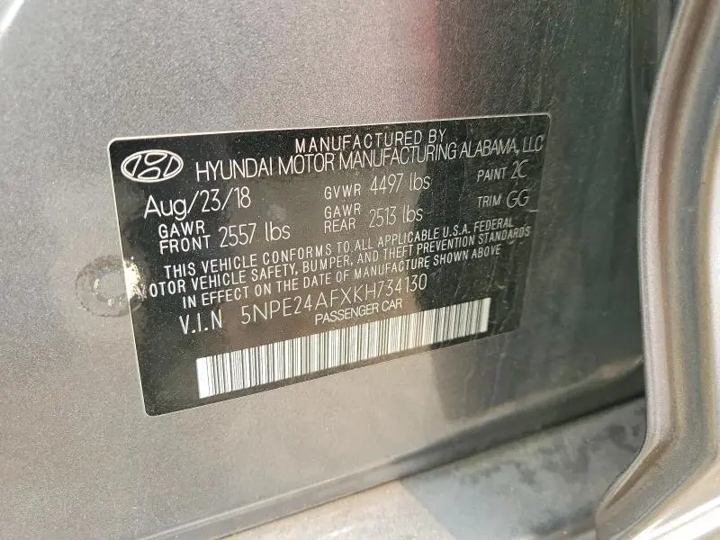 2019 HYUNDAI SONATA SE  