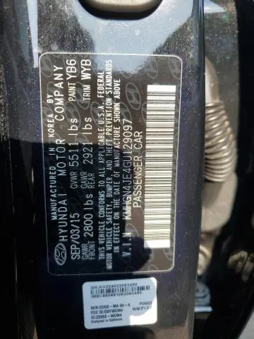 2016 HYUNDAI GENESIS 3.8L  