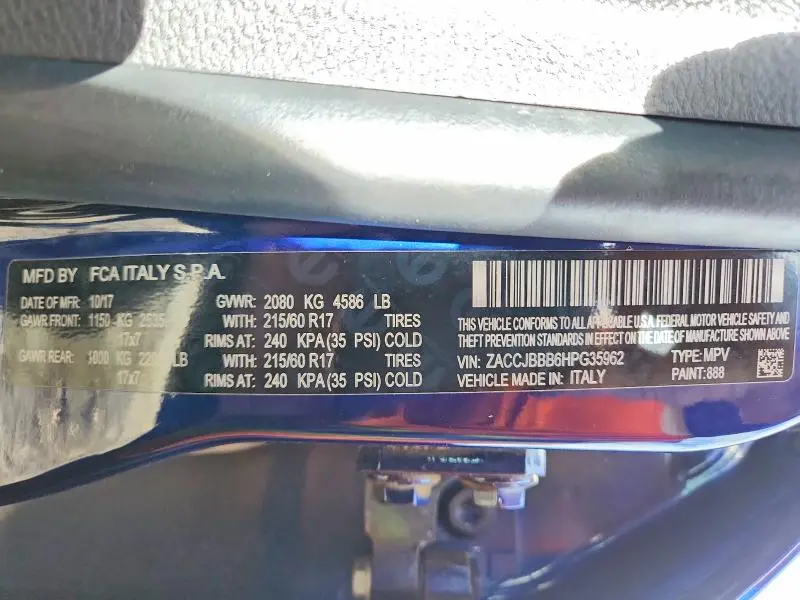 2017 JEEP RENEGADE LATITUDE  