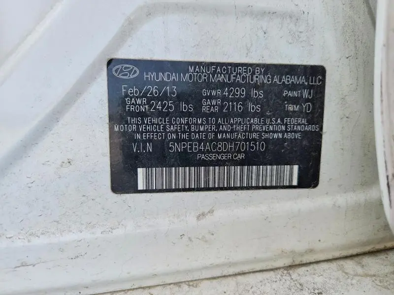 2013 HYUNDAI SONATA GLS  