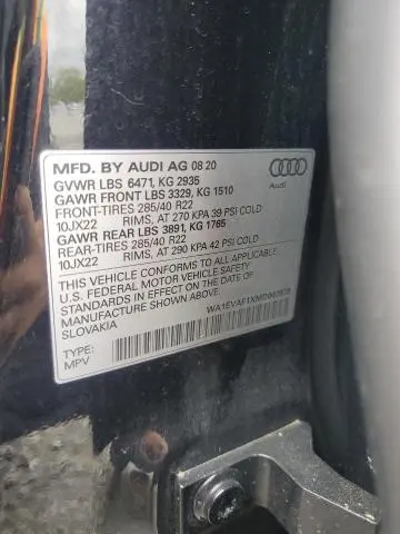 2021 AUDI Q8 PREMIUM PLUS S-LINE  