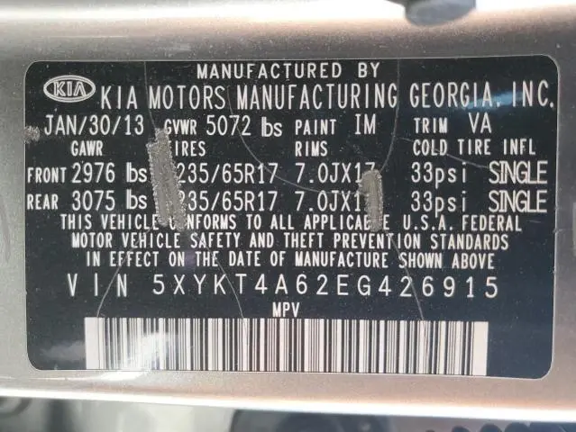 2014 KIA SORENTO LX  