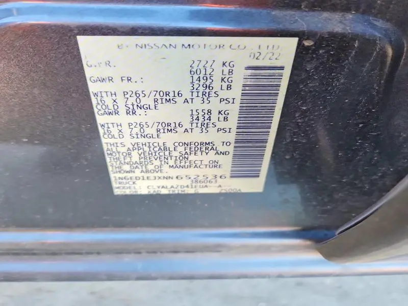 2022 NISSAN FRONTIER S  