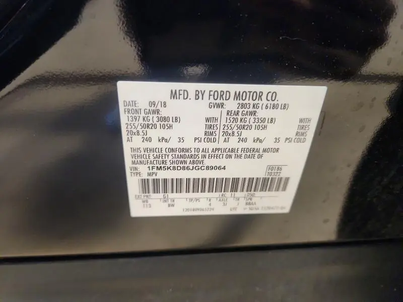 2018 FORD EXPLORER XLT  