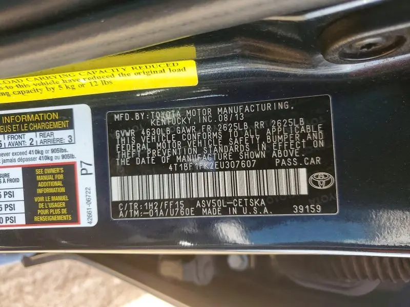 2014 TOYOTA CAMRY SE  