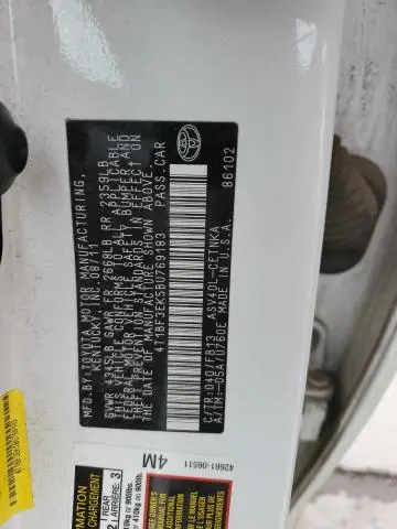 2011 TOYOTA CAMRY BASE  