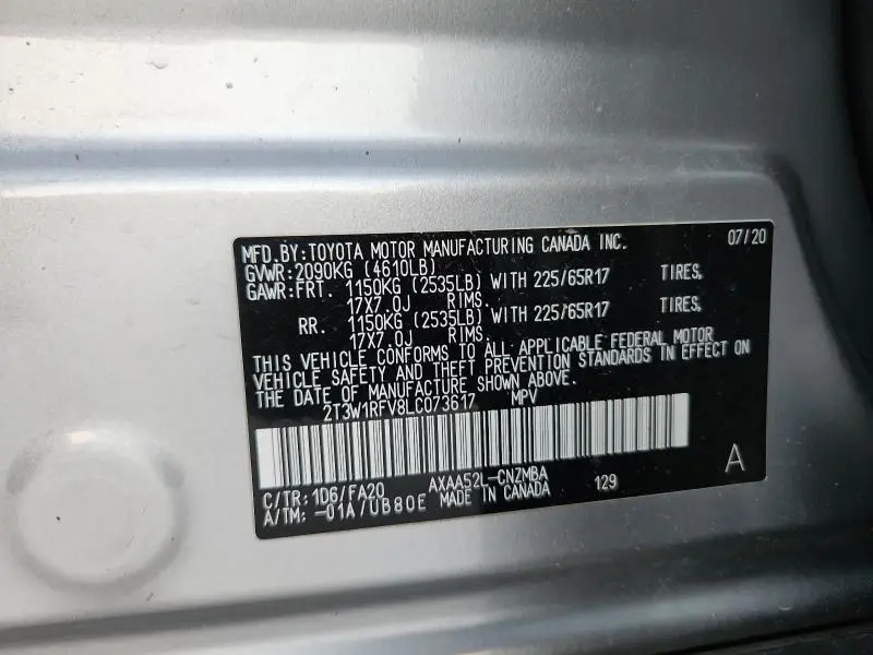 2020 TOYOTA RAV4 XLE