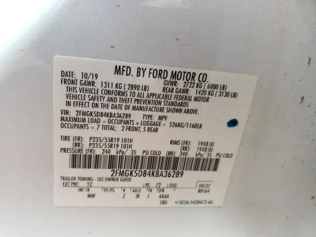 2019 FORD FLEX LIMITED  