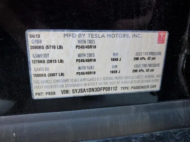 2013 TESLA MODEL S   