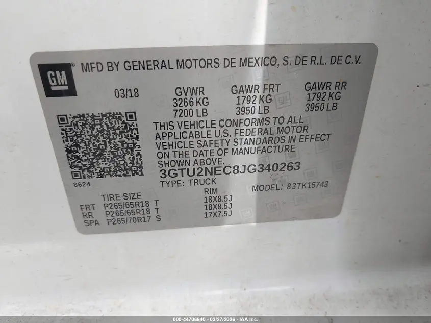 2018 GMC SIERRA 1500 SLT