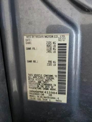 2017 NISSAN MAXIMA 3.5S  