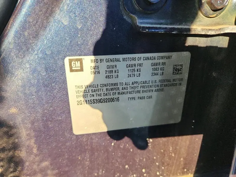 2016 CHEVROLET IMPALA LT  