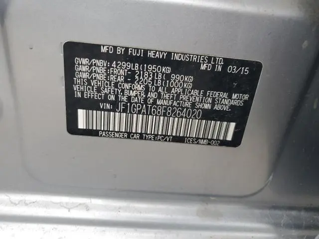 2015 SUBARU IMPREZA SPORT  