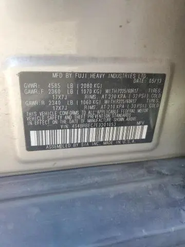 2014 SUBARU OUTBACK 2.5I PREMIUM  
